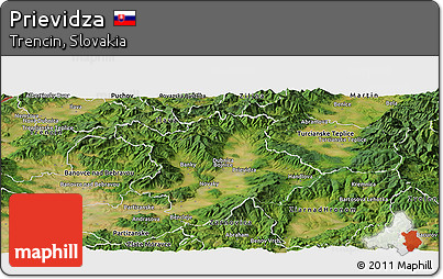 Satellite Panoramic Map of Prievidza