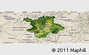 Satellite Panoramic Map of Prievidza, shaded relief outside