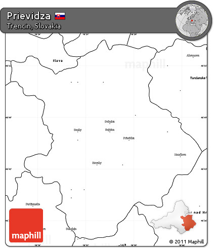 Blank Simple Map of Prievidza