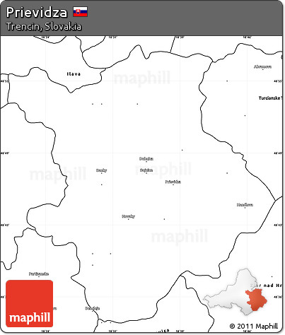 Blank Simple Map of Prievidza