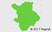 Political Simple Map of Prievidza, single color outside