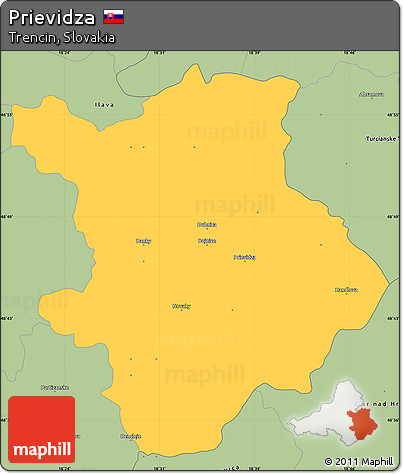 Savanna Style Simple Map of Prievidza