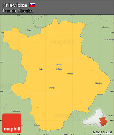 Savanna Style Simple Map of Prievidza