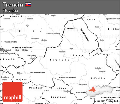 Blank Simple Map of Trencin