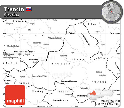 Blank Simple Map of Trencin