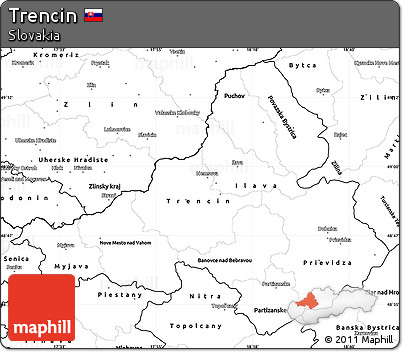 Blank Simple Map of Trencin