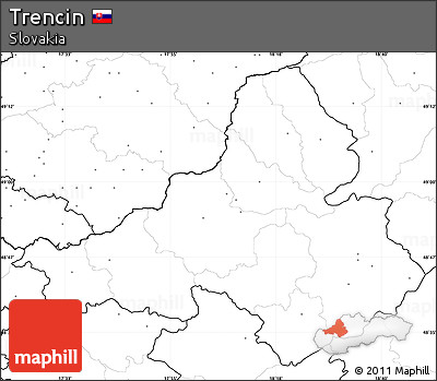Blank Simple Map of Trencin, no labels