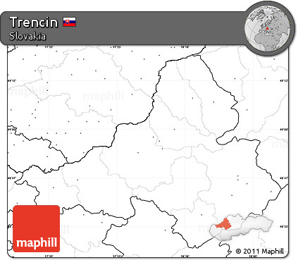 Blank Simple Map of Trencin, no labels