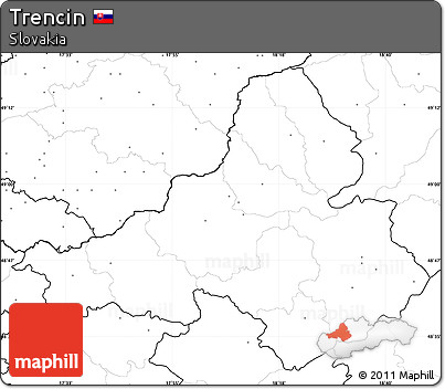 Blank Simple Map of Trencin, no labels
