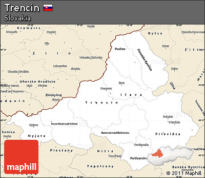 Classic Style Simple Map of Trencin