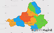 Political Simple Map of Trencin, cropped outside
