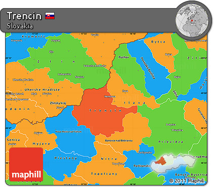 Political Simple Map of Trencin