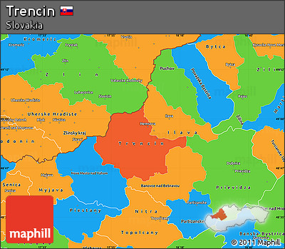 Political Simple Map of Trencin