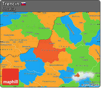 Political Simple Map of Trencin