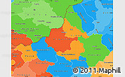 Political Simple Map of Trencin, political shades outside