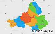 Political Simple Map of Trencin, single color outside