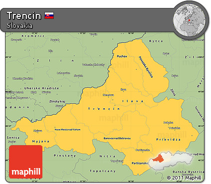 Savanna Style Simple Map of Trencin