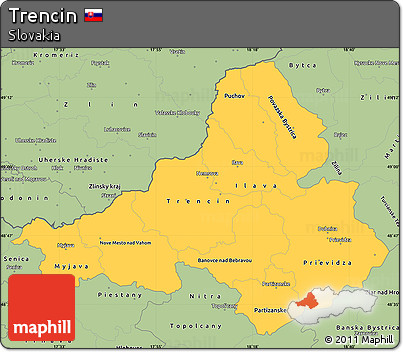 Savanna Style Simple Map of Trencin