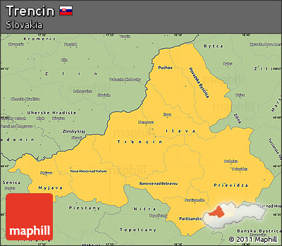 Savanna Style Simple Map of Trencin