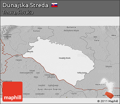 Gray 3D Map of Dunajska Streda