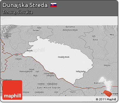 Gray 3D Map of Dunajska Streda