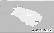 Gray 3D Map of Dunajska Streda, single color outside