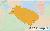 Political 3D Map of Dunajska Streda, lighten