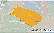 Political 3D Map of Dunajska Streda, lighten, semi-desaturated