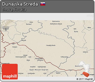 Shaded Relief 3D Map of Dunajska Streda