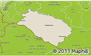Shaded Relief 3D Map of Dunajska Streda, physical outside