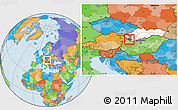 Political Location Map of Dunajska Streda, highlighted country, highlighted parent region