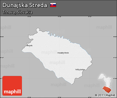 Gray Map of Dunajska Streda, single color outside