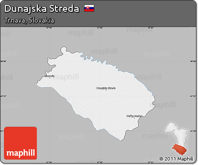 Gray Map of Dunajska Streda, single color outside