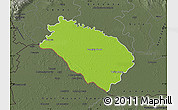 Physical Map of Dunajska Streda, darken, semi-desaturated
