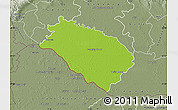 Physical Map of Dunajska Streda, semi-desaturated