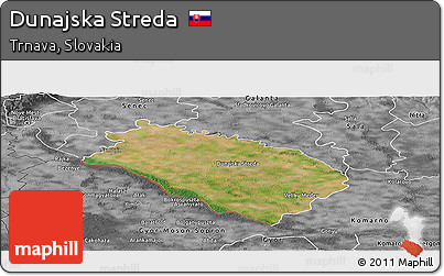 Satellite Panoramic Map of Dunajska Streda, desaturated