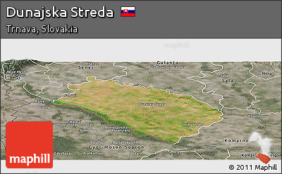 Satellite Panoramic Map of Dunajska Streda, semi-desaturated