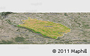 Satellite Panoramic Map of Dunajska Streda, semi-desaturated