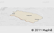 Shaded Relief Panoramic Map of Dunajska Streda, lighten, desaturated