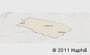 Shaded Relief Panoramic Map of Dunajska Streda, lighten, semi-desaturated