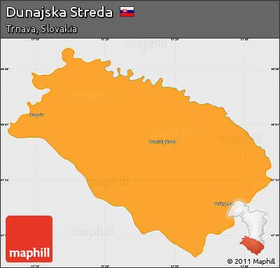 Political Simple Map of Dunajska Streda, single color outside
