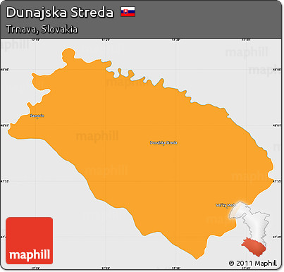 Political Simple Map of Dunajska Streda, single color outside