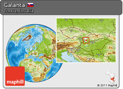 Physical Location Map of Galanta, highlighted parent region