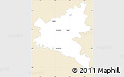 Classic Style Simple Map of Galanta, single color outside