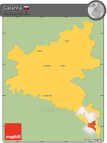 Savanna Style Simple Map of Galanta, single color outside