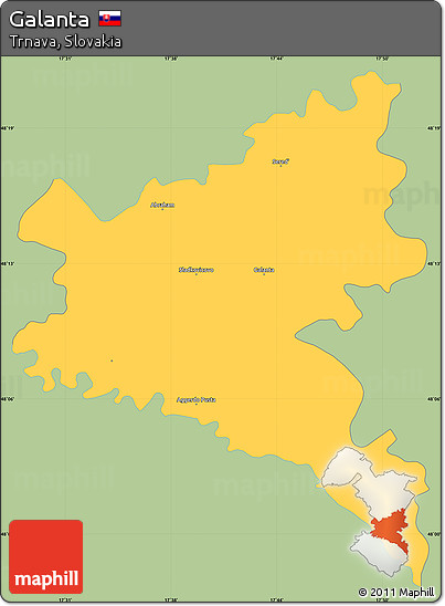 Savanna Style Simple Map of Galanta, single color outside