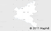 Silver Style Simple Map of Galanta, single color outside