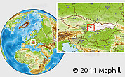 Physical Location Map of Piestany, highlighted country