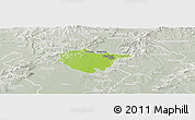Physical Panoramic Map of Piestany, lighten, semi-desaturated