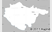Gray Simple Map of Piestany, single color outside